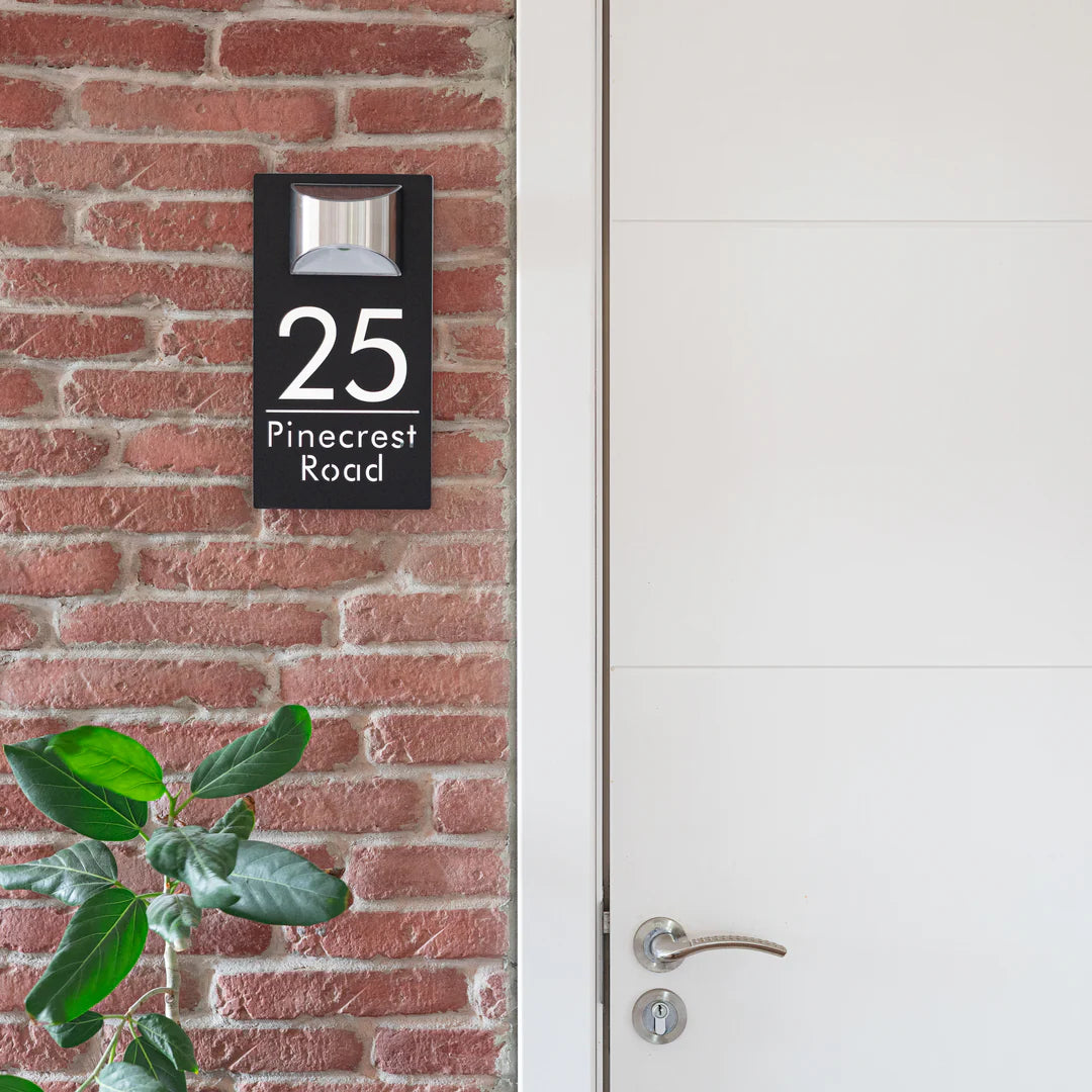 Personalized Solar Modern Door Plaque