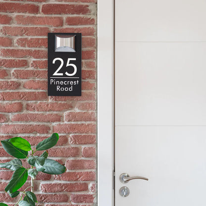 Personalized Solar Modern Door Plaque