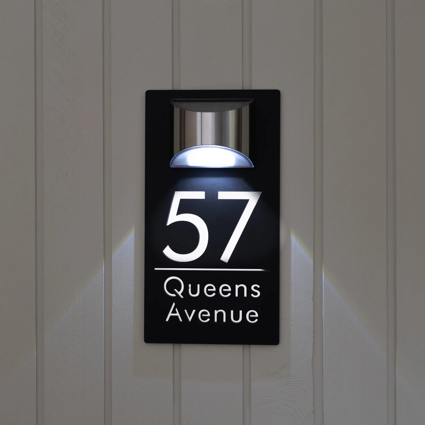 Personalized Solar Modern Door Plaque