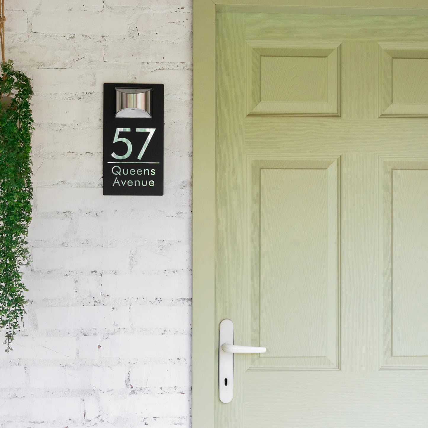 Personalized Solar Modern Door Plaque