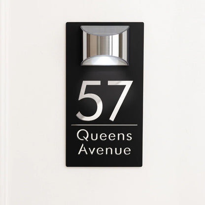 Personalized Solar Modern Door Plaque